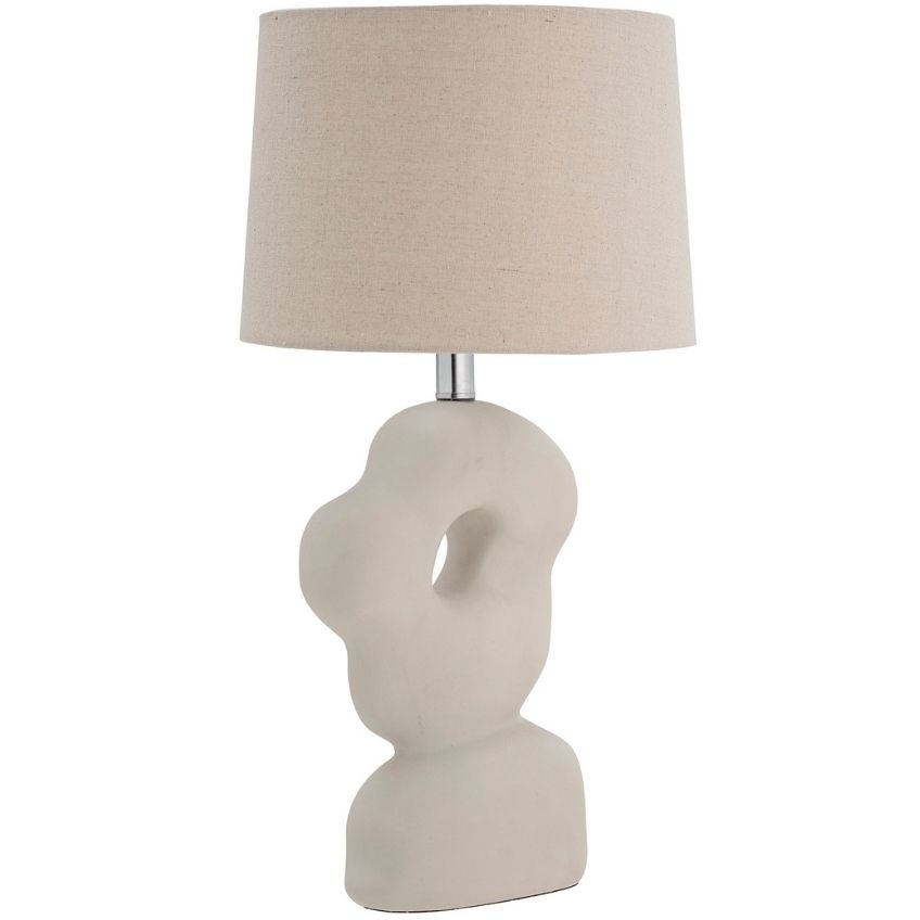 Bílá keramická stolní lampa