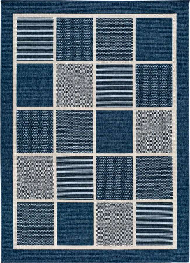 Modrý venkovní koberec Universal Nicol Squares