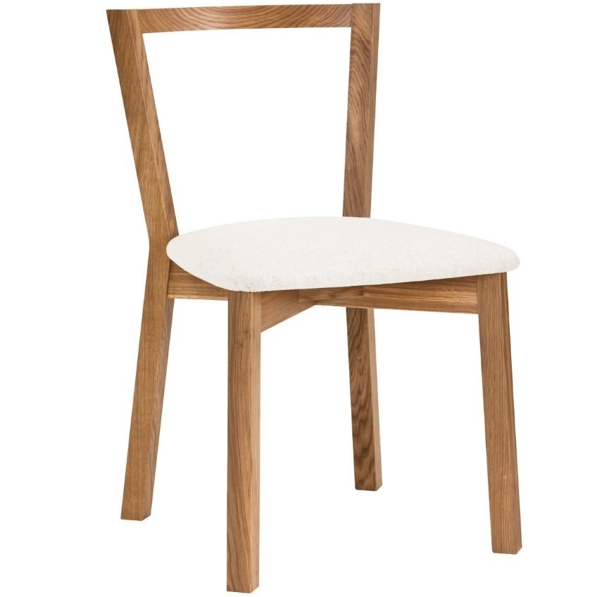 Bílá látková jídelní židle Woodman Cee