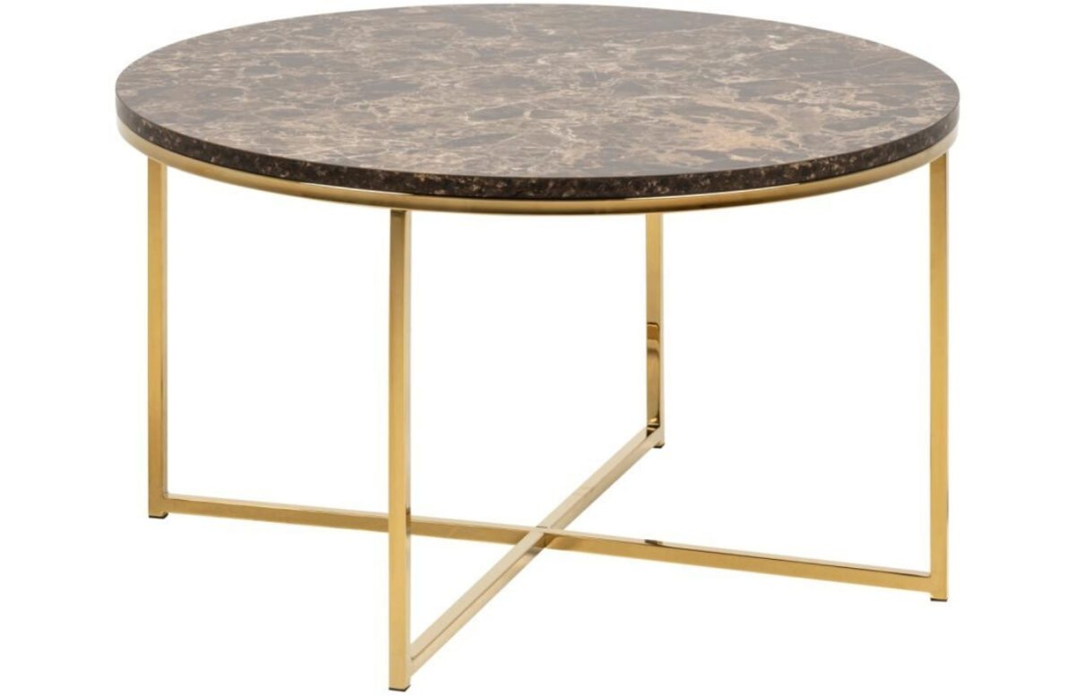 Scandi Hnědý mramorový konferenční stolek