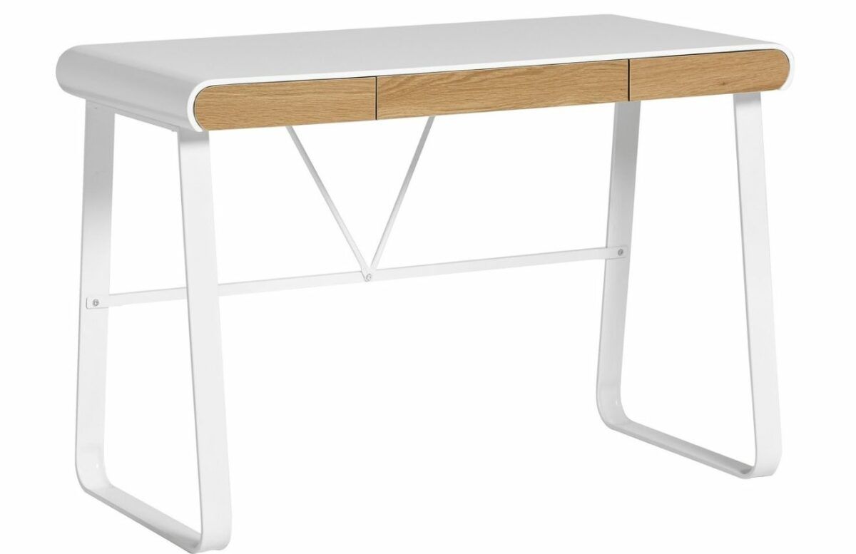 Bílý lakovaný pracovní stůl Marckeric Astrid 110 x