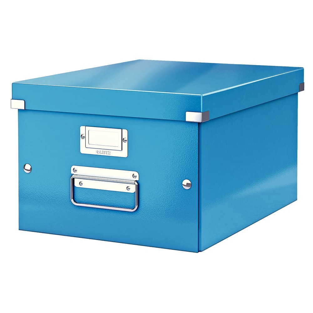 Modrý kartonový úložný box s víkem