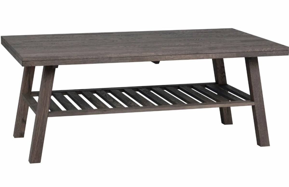 Tmavě hnědý dubový konferenční stolek ROWICO BROOKLYN
