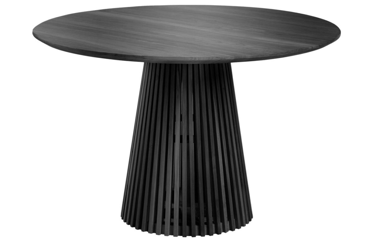 Černý dřevěný kulatý jídelní stůl Kave