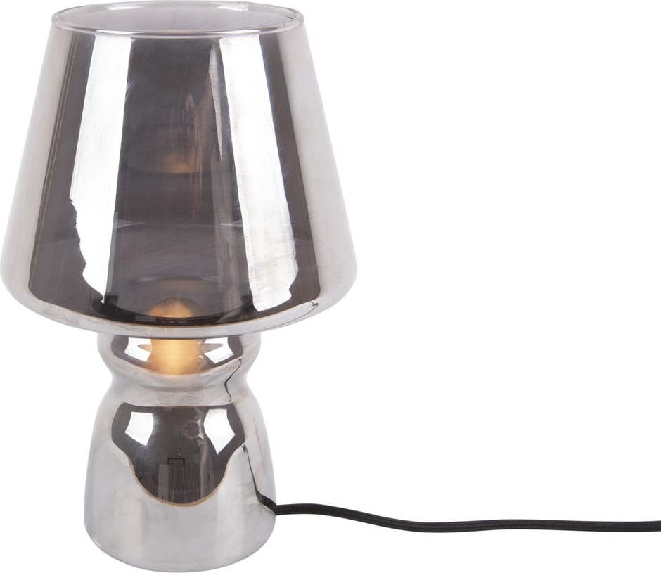 Šedá skleněná stolní lampa Leitmotiv Classic Glass