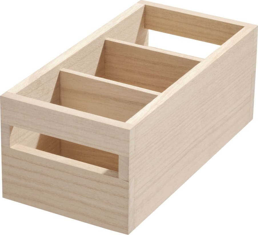 Úložný box ze dřeva paulownia iDesign Wood Handled