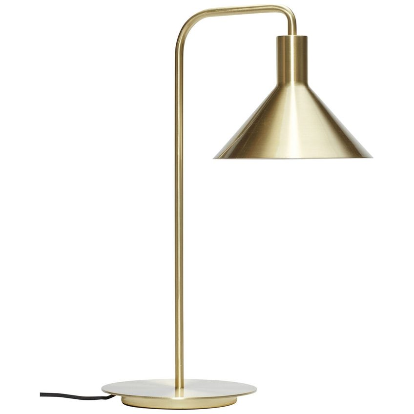 Zlatá kovová stolní lampa