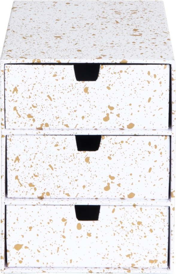 Zásuvkový box se 3 šuplíky ve zlato-bílé barvě