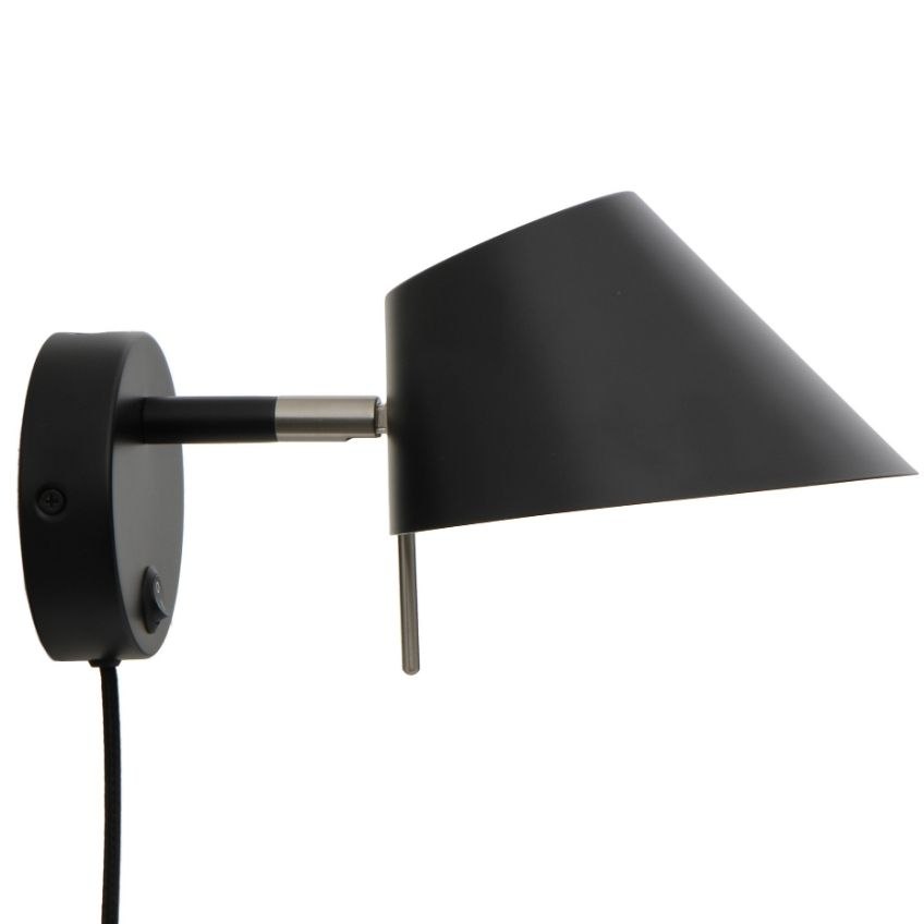 Černá matná kovová nástěnná lampa Frandsen