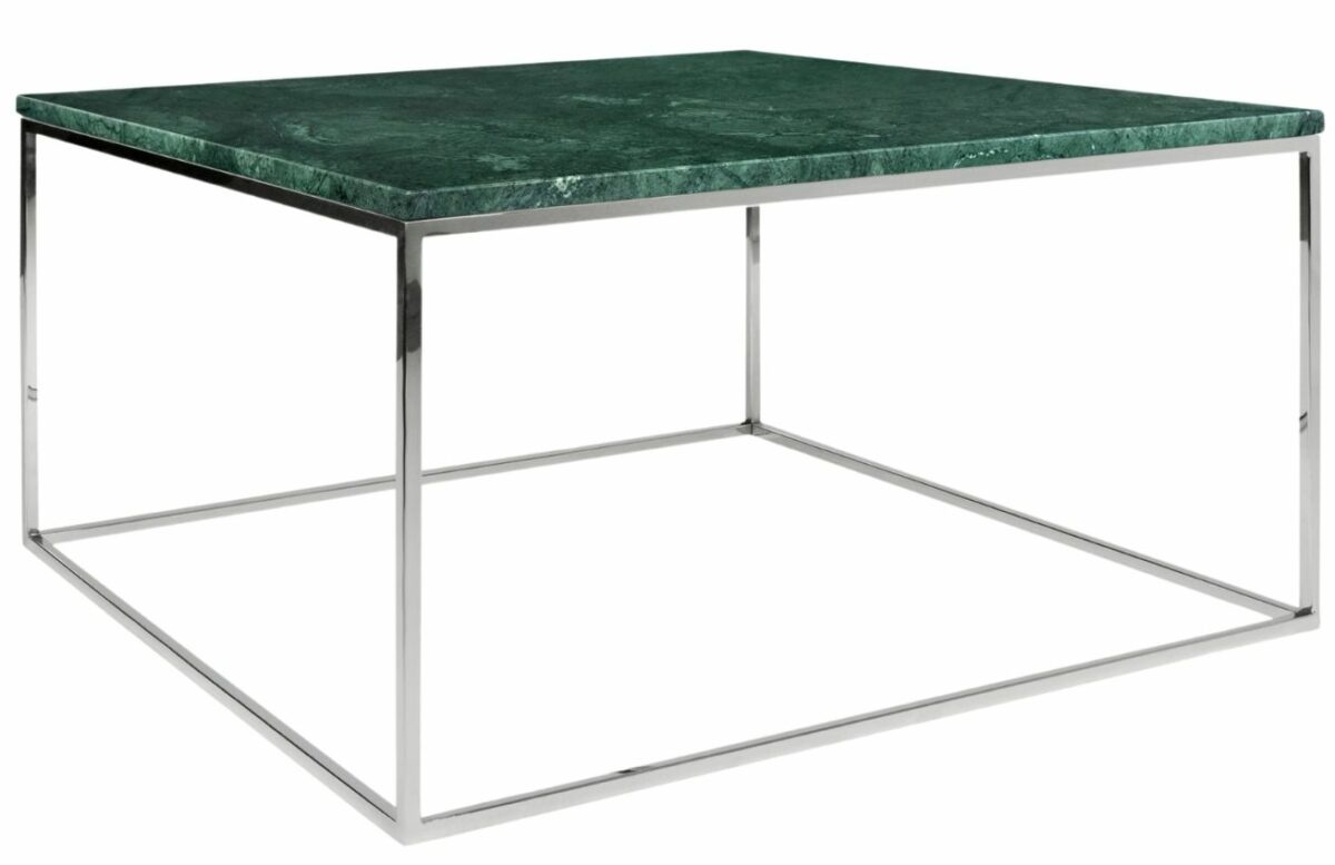 Zelený mramorový konferenční stolek TEMAHOME Gleam 75x75