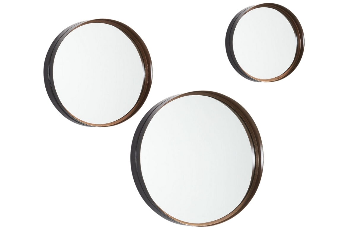 Set tří měděných zrcadel Kave Home