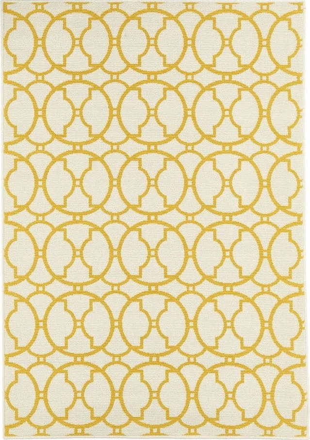 Béžovo-žlutý venkovní koberec Floorita Interlaced