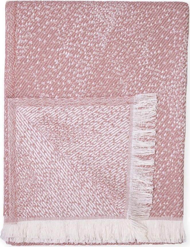 Růžový pléd s podílem bavlny Euromant Dotty
