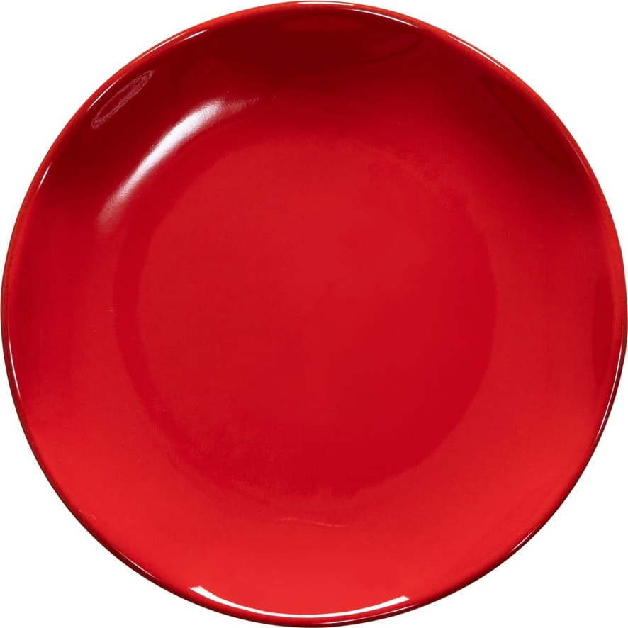 Červený kameninový dezertní talíř