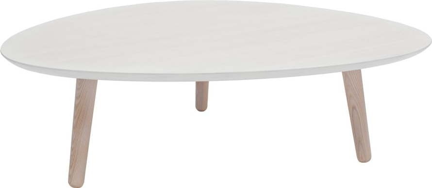 Bílý konferenční stolek z jasanového dřeva