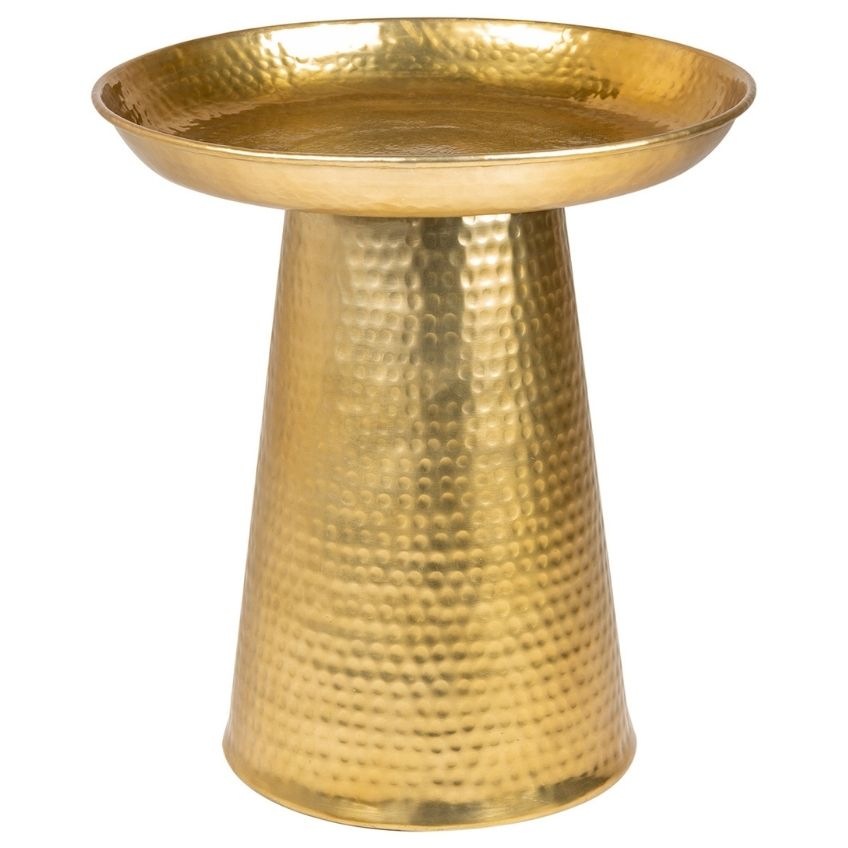 Moebel Living Zlatý kovový odkládací stolek