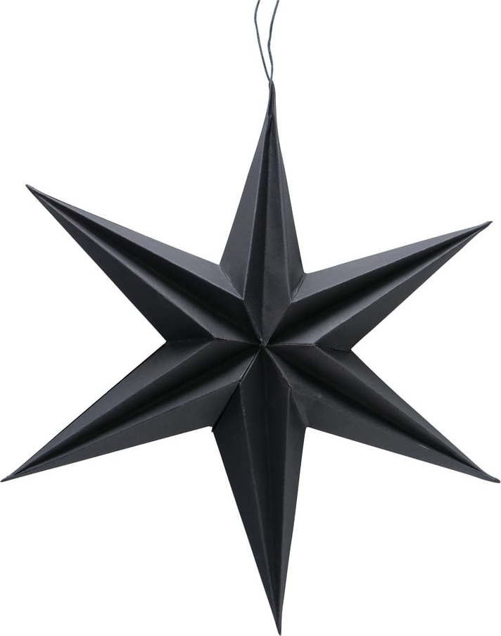 Černá vánoční papírová závěsná dekorace ve tvaru hvězdy