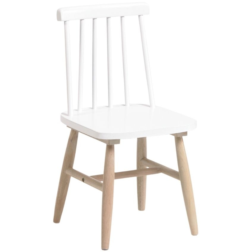 Bílá dřevěná dětská židlička Kave