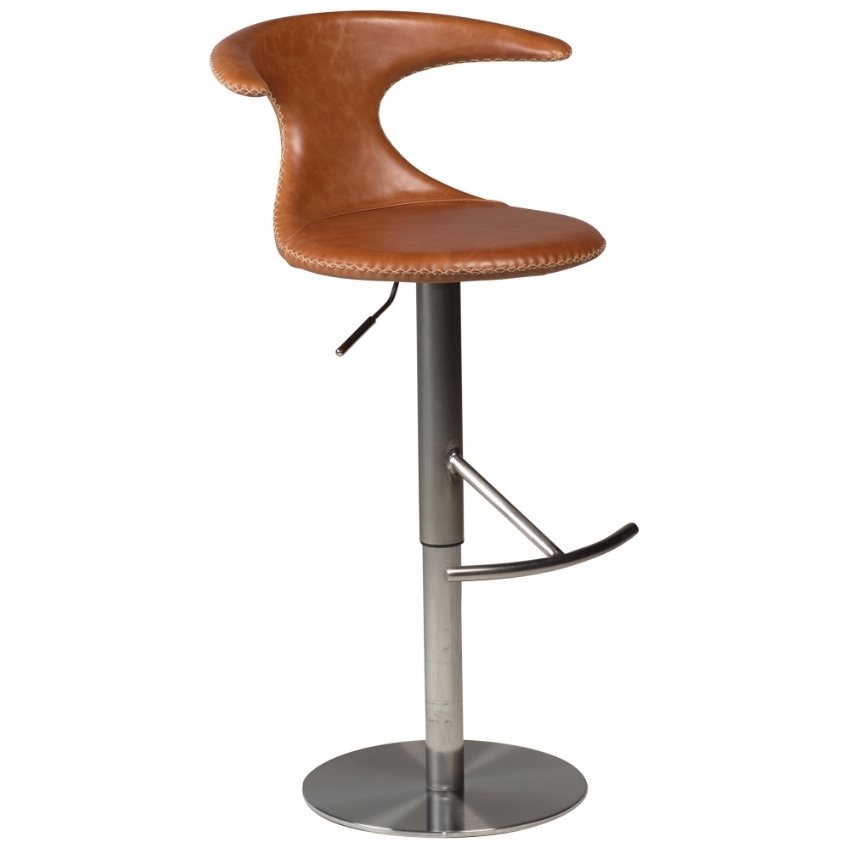 ​​​​​Dan-Form Hnědá kožená barová židle DAN-FORM