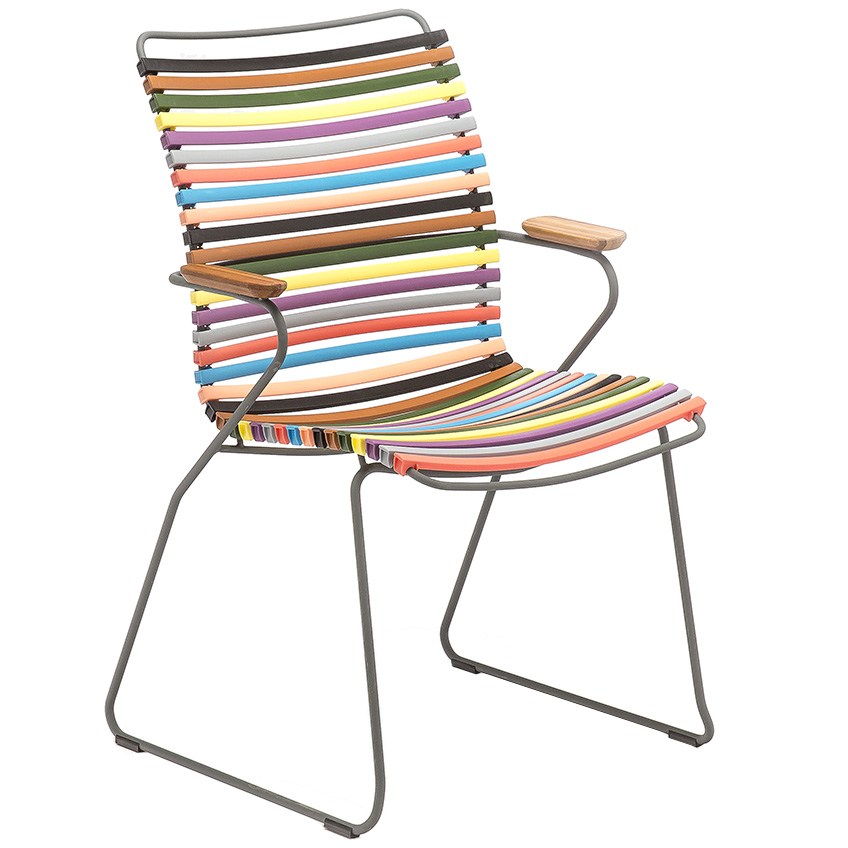 Pestrobarevná plastová zahradní židle HOUE Click II.
