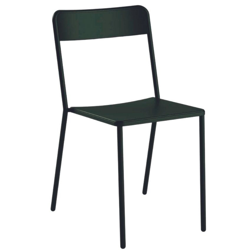 Tmavě zelená kovová zahradní židle COLOS C