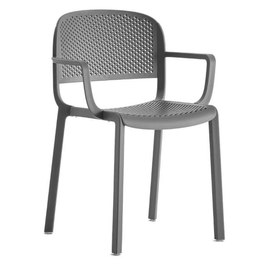 Pedrali Antracitově šedá plastová jídelní židle Dome