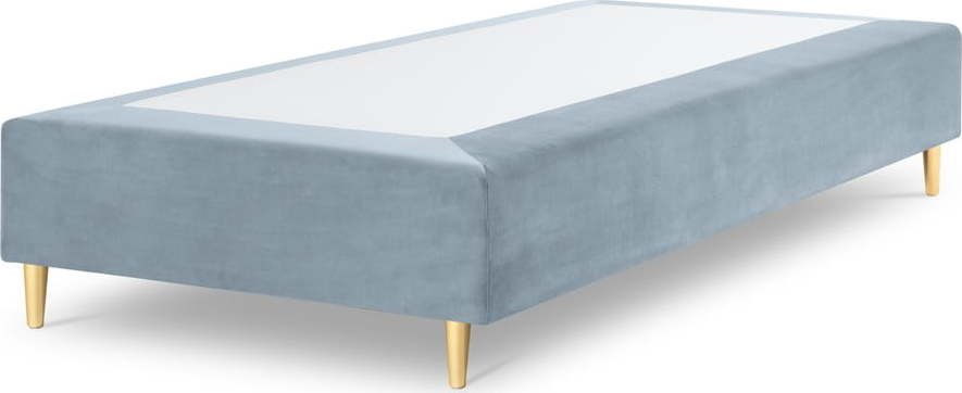 Světle modrá sametová jednolůžková postel Cosmopolitan Design
