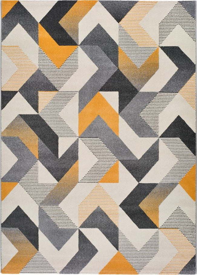 Oranžovo-šedý koberec Universal Gladys Abstract