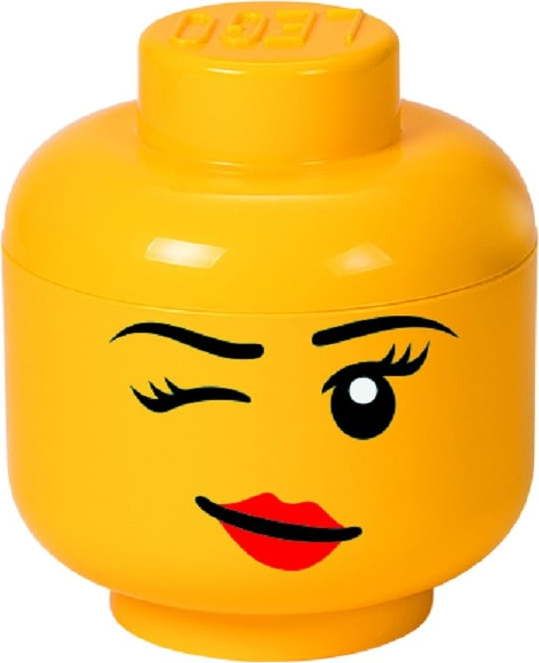 Žlutý úložný box ve tvaru hlavy