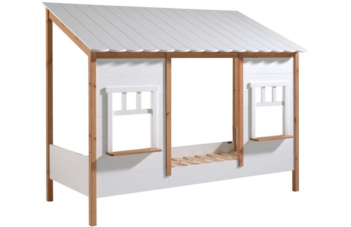 Bílá dřevěná dětská postel Vipack Housebed