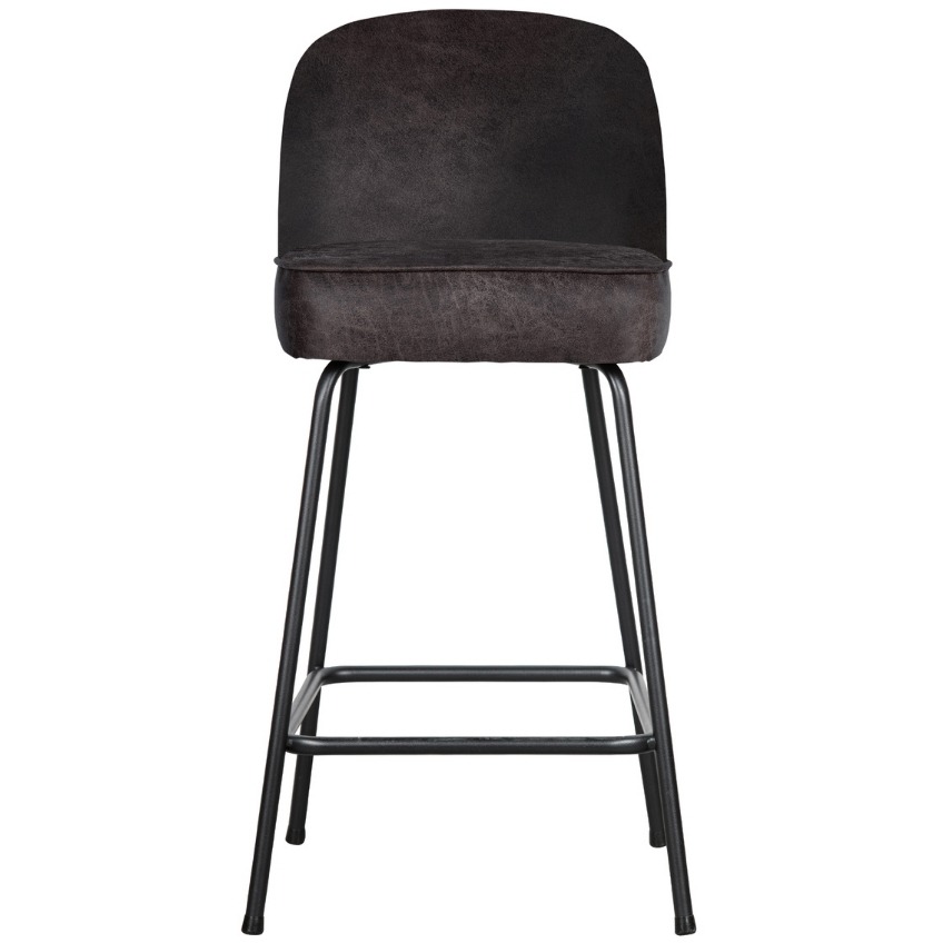 Hoorns Černá kožená barová židle