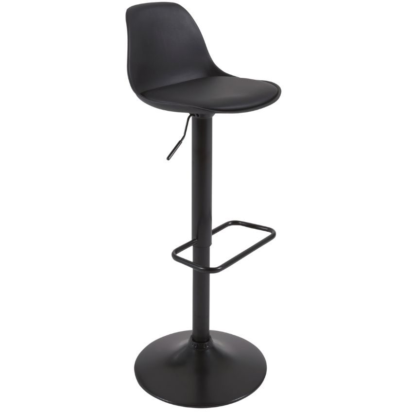 Černá koženková barová židle Kave Home Orlando
