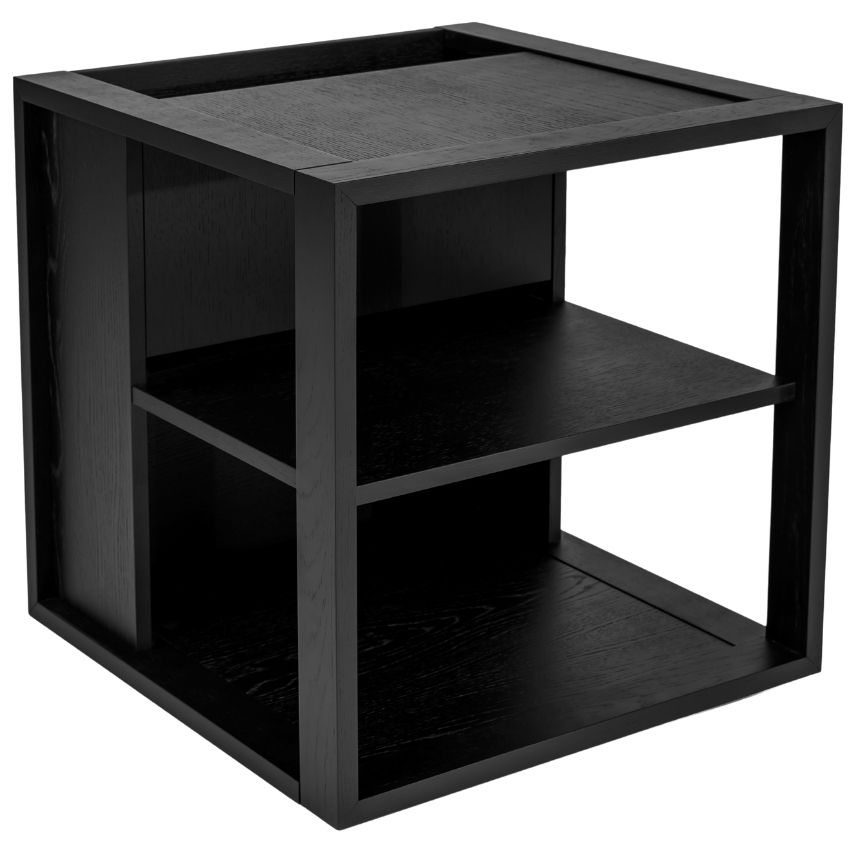 Černý dubový odkládací stolek Woodman Cube