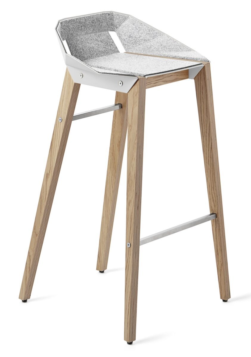 Bílá plstěná barová židle Tabanda DIAGO s