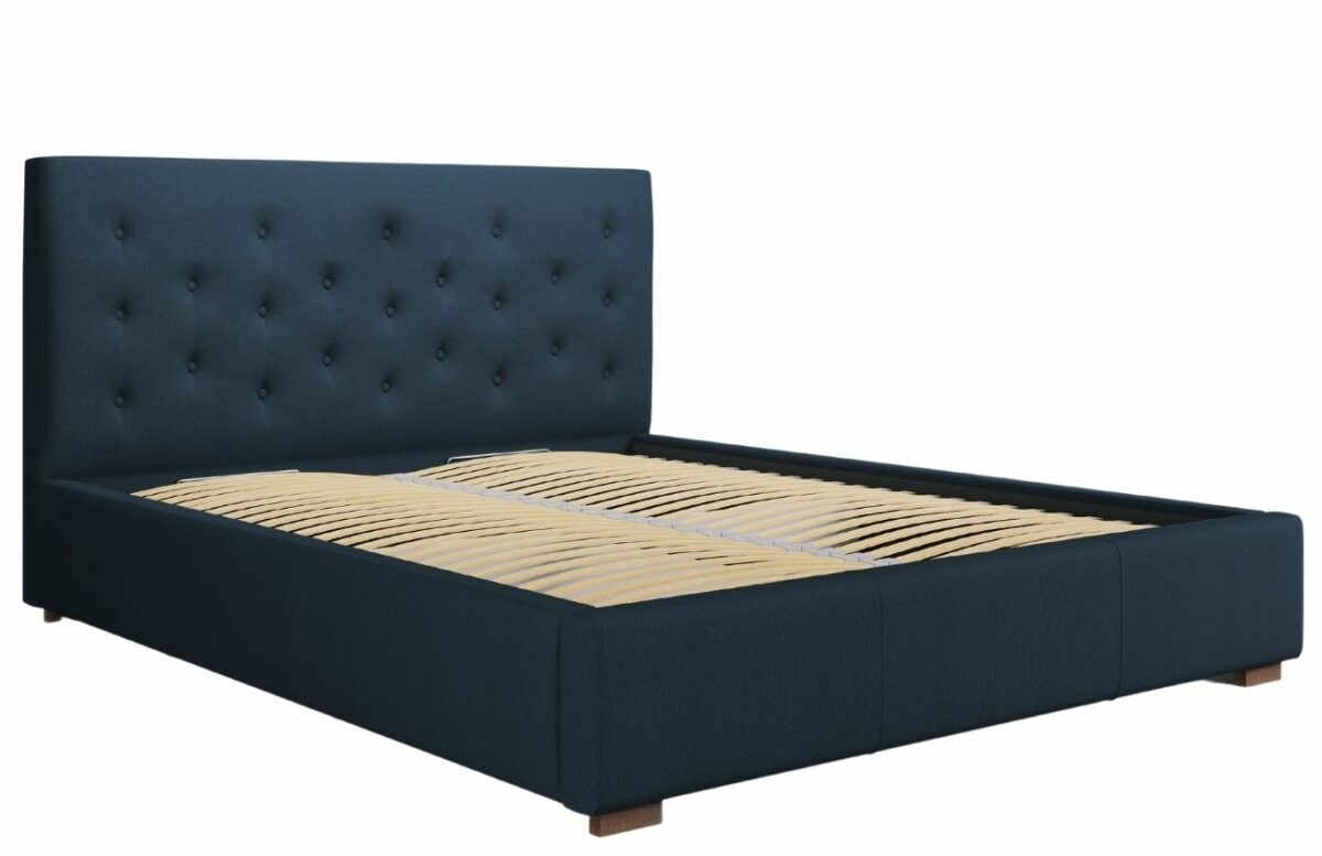Modrá látková postel MICADONI SERI 140