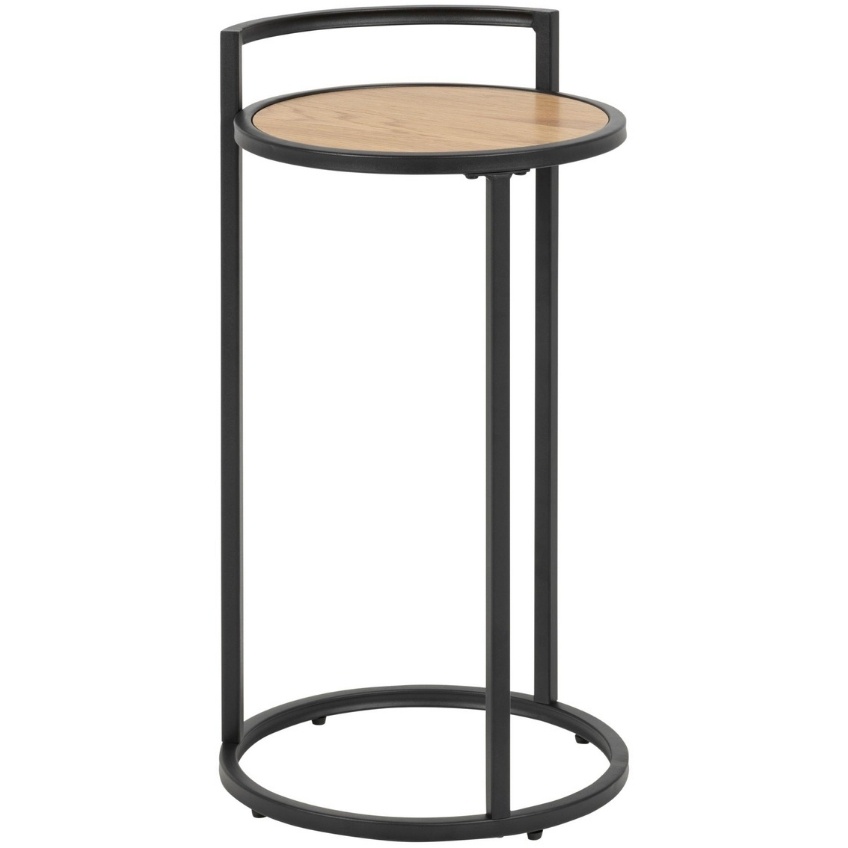 Scandi Dubový kulatý odkládací stolek na lampu Darila