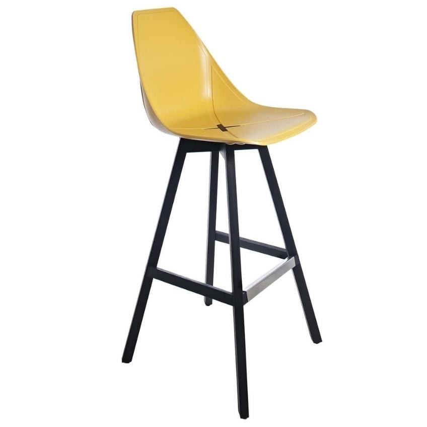 Alma Design Žlutá barová židle X Stool