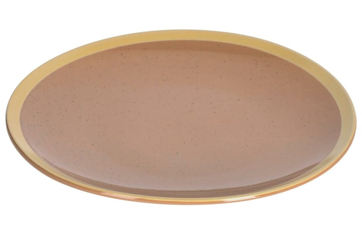 Světle hnědý keramický talíř Kave Home