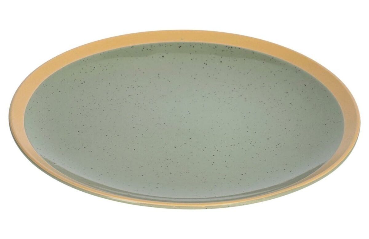 Tmavě zelený keramický dezertní talíř Kave