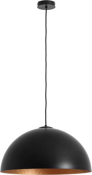 Černé závěsné svítidlo s detailem v měděné barvě