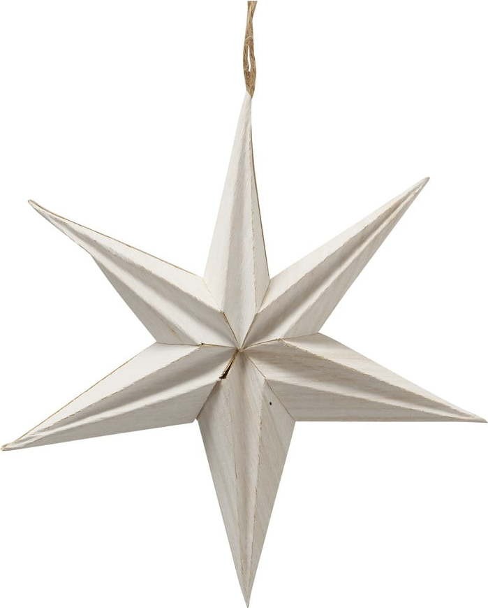 Bílá vánoční papírová závěsná dekorace ve tvaru