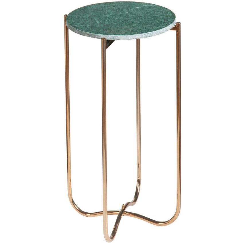Moebel Living Zelený mramorový odkládací stolek