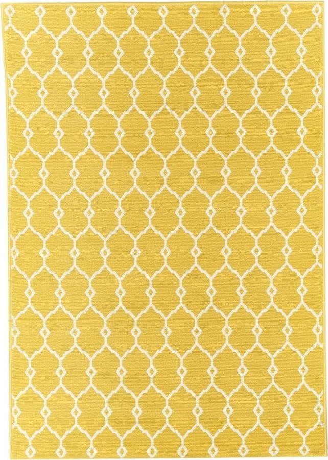 Žlutý venkovní koberec Floorita Trellis