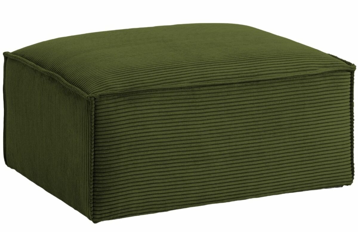 Zelený manšestrový taburet Kave Home Blok