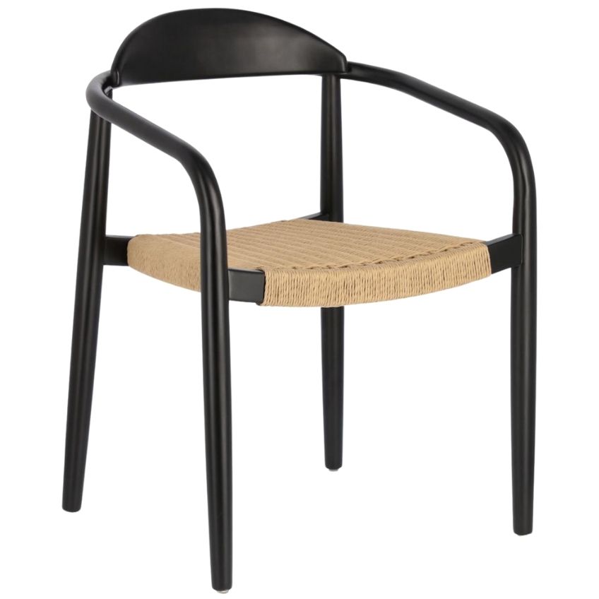 Černá dřevěná jídelní židle Kave Home