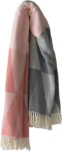 Růžovo-šedý pléd s podílem bavlny Euromant Pisa