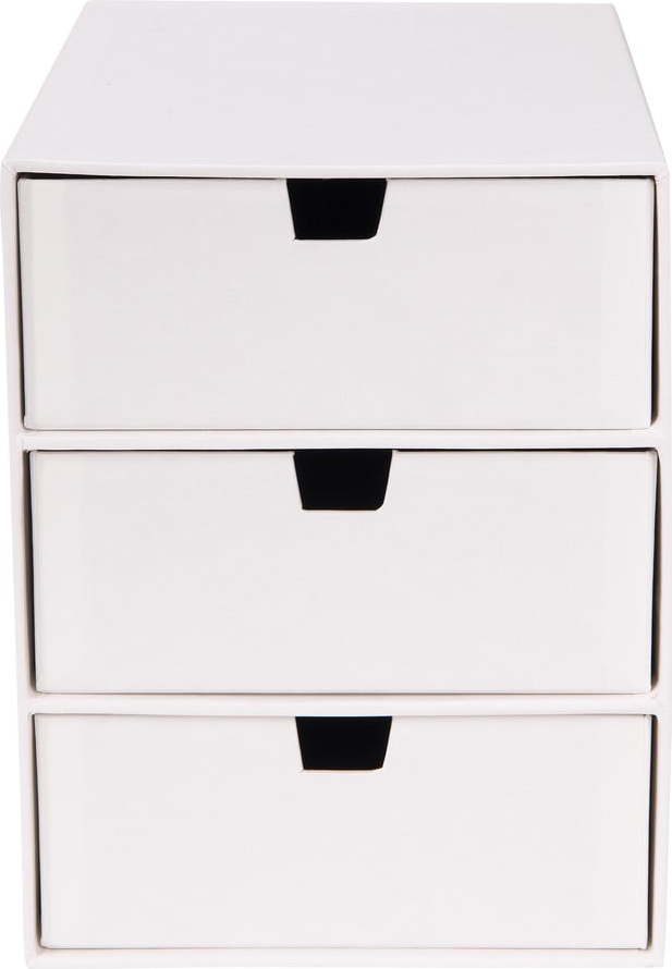 Bílý zásuvkový box se 3 šuplíky Bigso