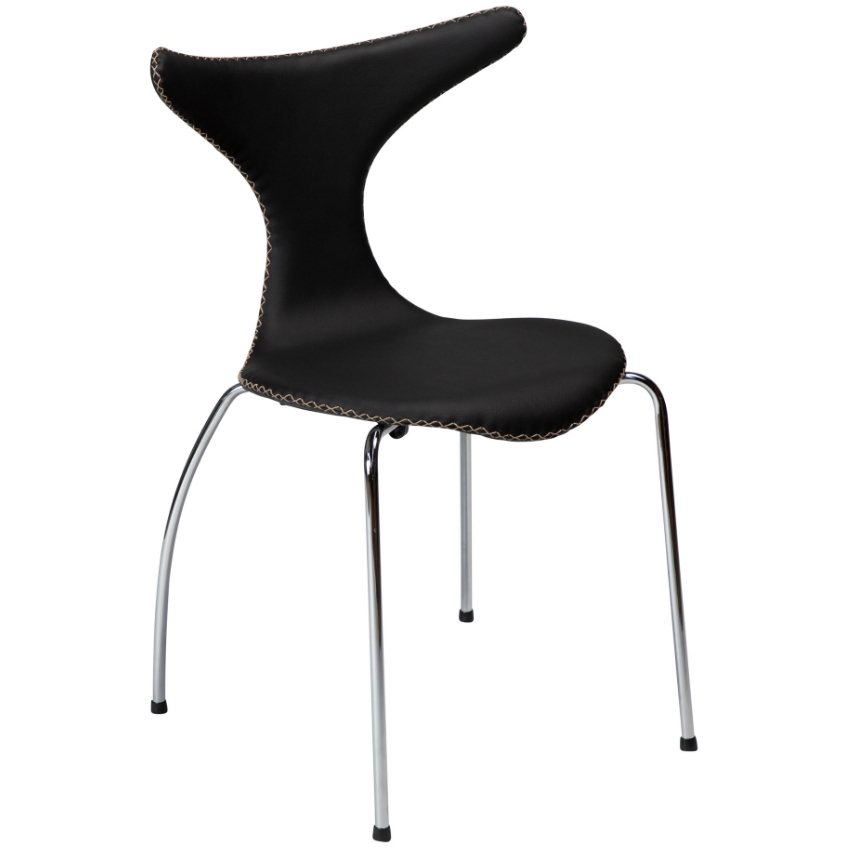 ​​​​​Dan-Form Černá kožená jídelní židle DAN-FORM