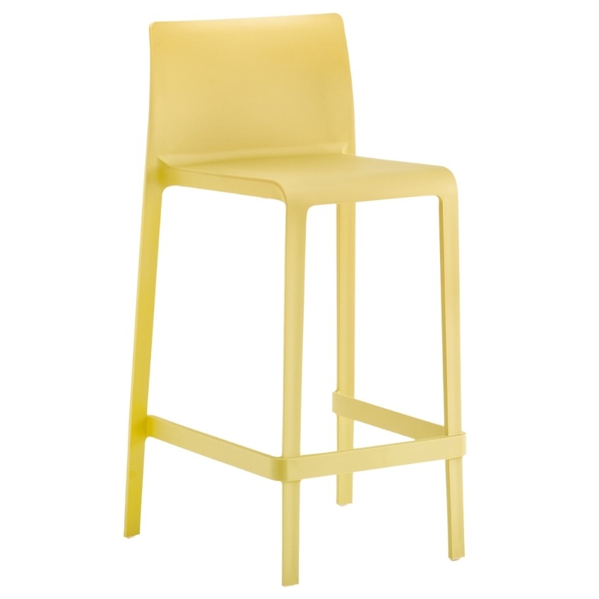 Pedrali Žlutá plastová barová židle Volt