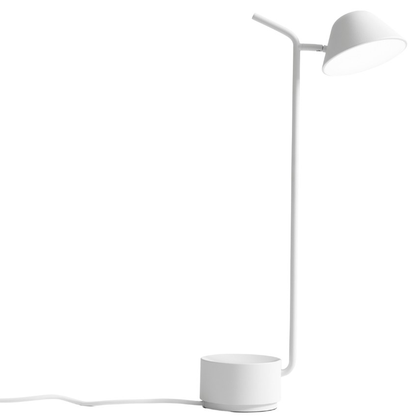 Bílá kovová stolní lampa MENU